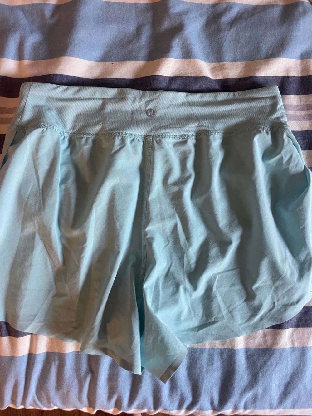lululemon athletica Mint Blue Run Short with Wide Waistband